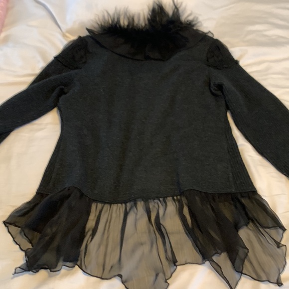 Uptown Girl Sweater,  Black knitted fabric ,  sheer detail, Medium. - Picture 10 of 10
